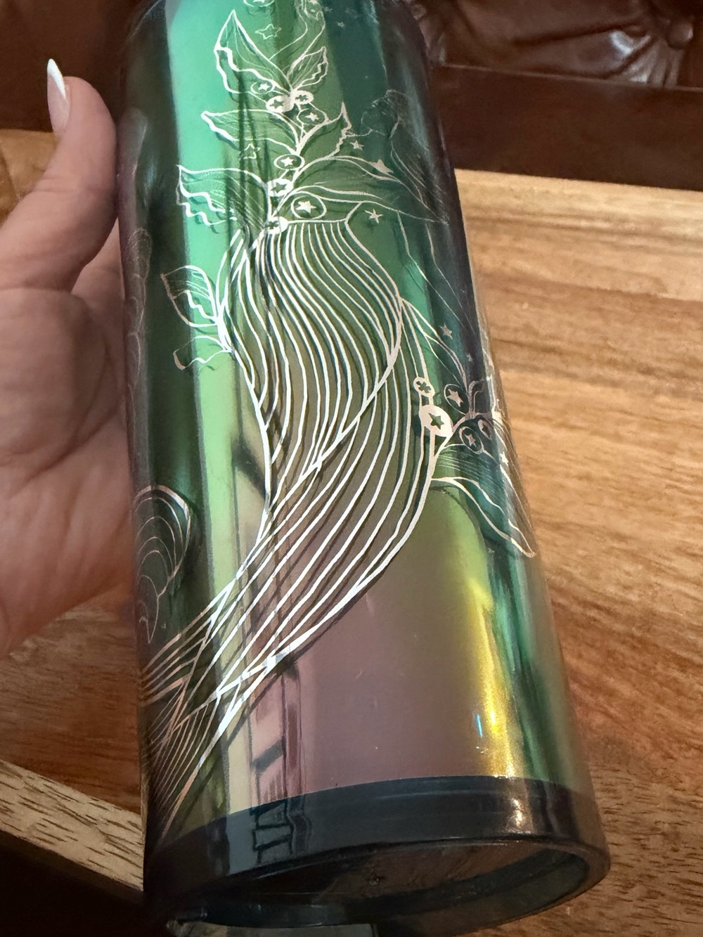 Starbucks Iridescent Green Floral Stainless Travel Tumbler